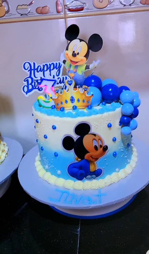 Mickey themed birthday cake